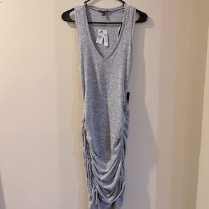 NWT-Heathered Gray Ruched Express Dress Size M